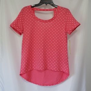 Pink/White polka dot shirt tee by Contact Med NWT